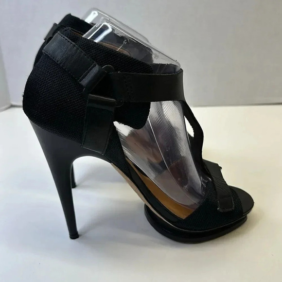 LAMB by Gwen Stefani High Heels Stiletto Platform Leather Shoes Black Size 8.5 - Picture 6 of 12
